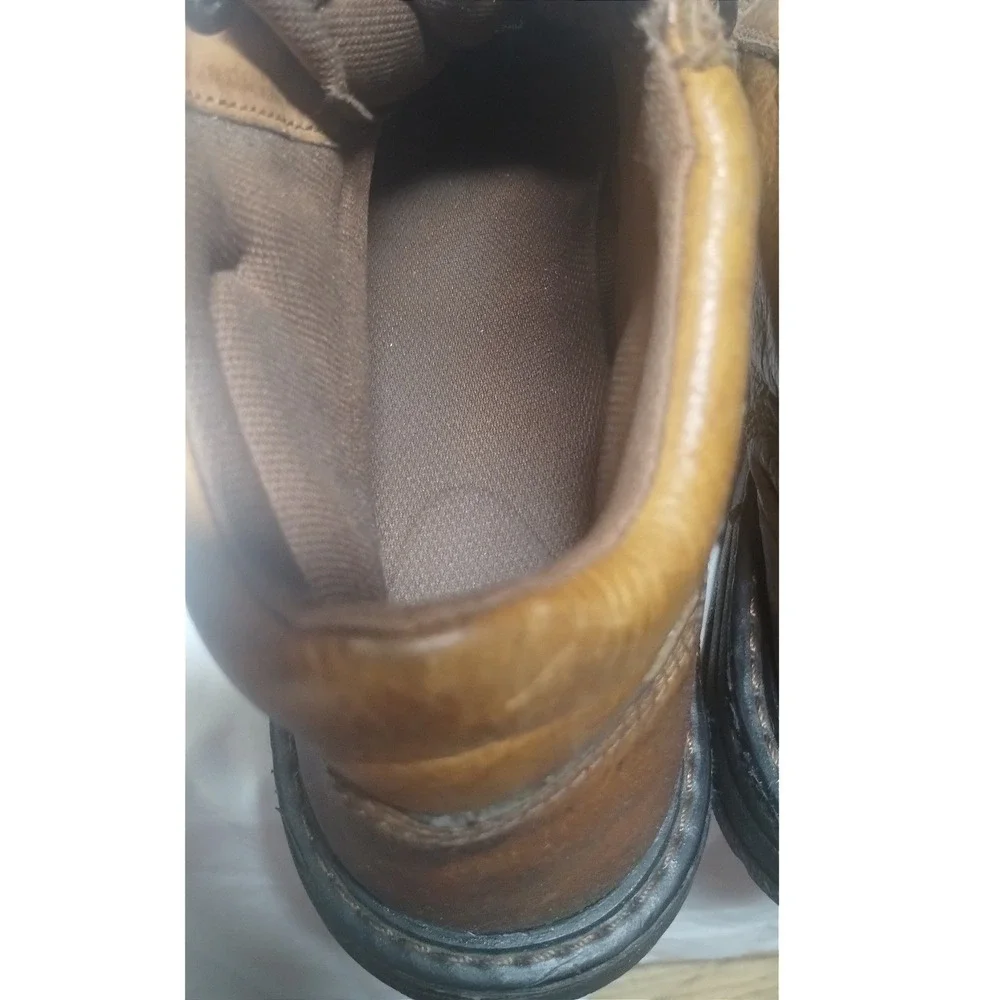 Ariat Mens Brown Leather Lace Up Ankle Work Boots Round Toe Low Heel 11 B